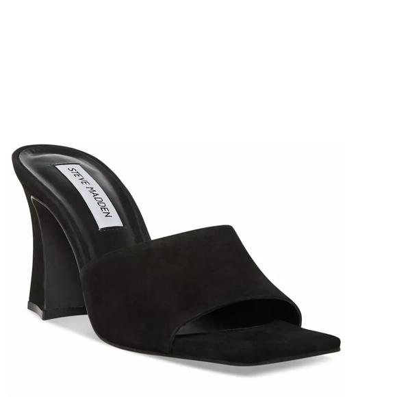 STEVE MADDEN Shoes - NEW STEVE MADDEN women's square toe slip on sculpted heel in black